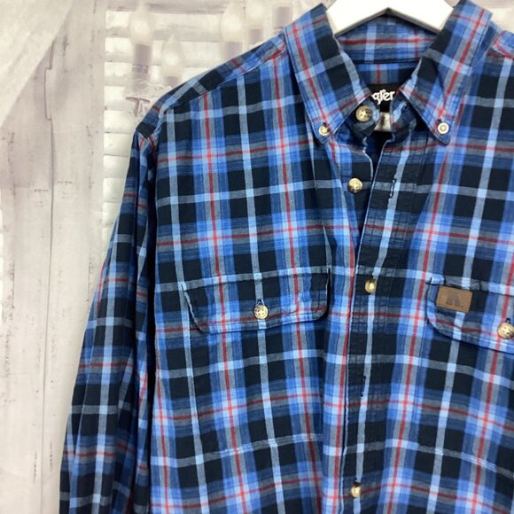 Wrangler Riggs Workwear Blue Flannel Shirt L - Picture 2 of 8